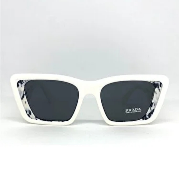 Authentic New PRADAPR 08YS white havana black Sunglasses - Picture 2 of 14